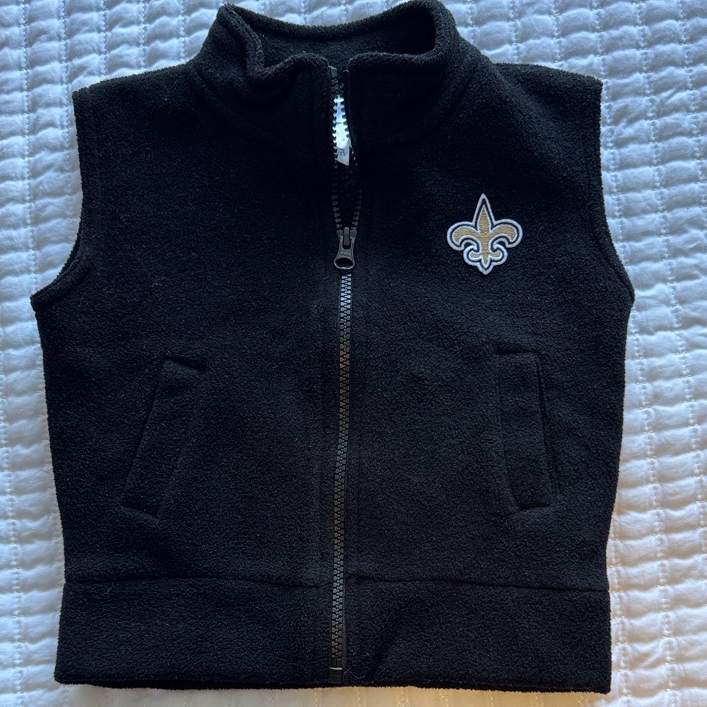 New Orleans Saints Black Fleece Vest 2T